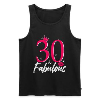 30 ans et fabuleux - Débardeur bio Premium Homme - noir - Devant - AI Model Male 178 light (178cm)