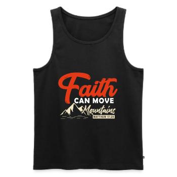 Glaube kann Berge versetzen - Männer Premium Bio Tank Top - Schwarz - Vorne - AI Model Male 178 light (178cm)