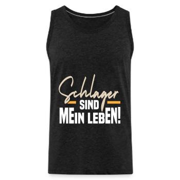 Schlager sind mein Leben - Männer Premium Bio Tank Top - Anthrazit - Vorne - Alexander (188cm)