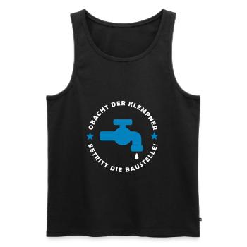 Plumber - Men's Premium Organic Tank Top - black - Front - Michal (187cm)