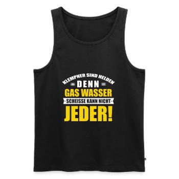 Plumber - Men's Premium Organic Tank Top - black - Front - Michal (187cm)
