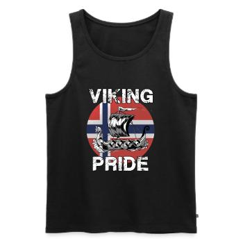 Wikinger Stolz Norwegen Norweger Boot - Männer Premium Bio Tank Top - Schwarz - Vorne - Michal (187cm)