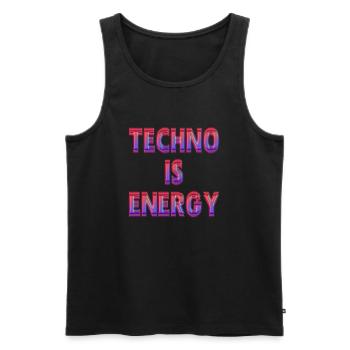 Techno DJ Energy House Electro Raver Dance Musik - Männer Premium Bio Tank Top - Schwarz - Vorne - Michal (187cm)