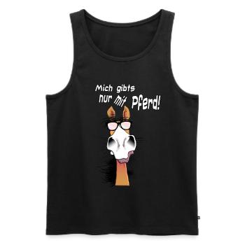 Mich gibts nur mit Pferde - Männer Premium Bio Tank Top - Schwarz - Vorne - Michal (187cm)