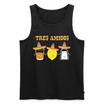 Tequila Freunde , Salz,Limone oder Zitrone und - Männer Premium Bio Tank Top - Schwarz - Vorne - AI Model Male 178 light (178cm)