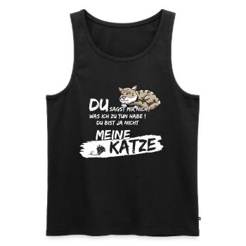 Chemise chat chat ronronnant chat miaou - Débardeur bio Premium Homme - noir - Devant - Michal (187cm)