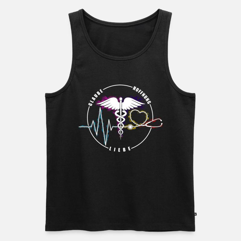 Arzt oder Ärztin , Krankenschwester - Liebe - - Männer Premium Bio Tank Top - Schwarz