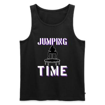Jumping Trampoline Jump jumpstyle Jump Fitness - Men's Premium Organic Tank Top - black - Front - AI Model Male 178 light (178cm)