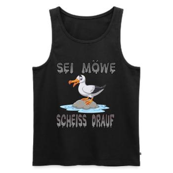 Sei Möwe Scheiss Drauf - Männer Premium Bio Tank Top - Schwarz - Vorne - AI Model Male 178 light (178cm)