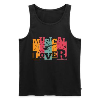 Musical Lover - Männer Premium Bio Tank Top - Schwarz - Vorne - AI Model Male 178 light (178cm)