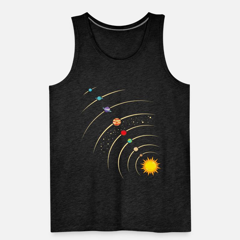 Planets in our solar system. Earth, sun, Mars Men's Premium Organic Tank Top