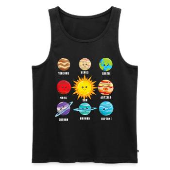 Planets in our solar system.Earth Jupiter, Neptune - Männer Premium Bio Tank Top - Schwarz - Vorne - Michal (187cm)