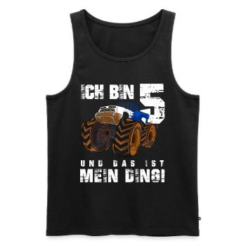 Ich bin 5 und das ist mein Ding, Jungen Geburtstag - Männer Premium Bio Tank Top - Schwarz - Vorne - Michal (187cm)
