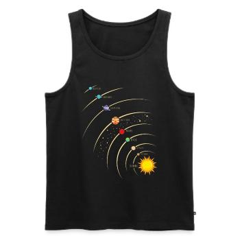 Planeten in unserem Sonnensystem. Erde,Sonne, Mars - Männer Premium Bio Tank Top - Schwarz - Vorne - Michal (187cm)