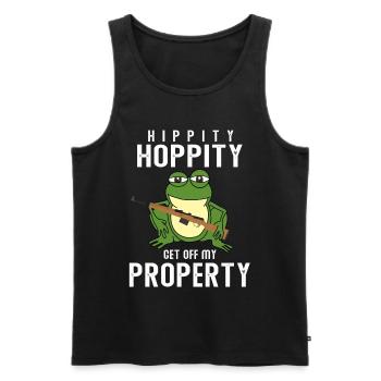 Hippity Hoppity get off my property, Frosch Waffe - Männer Premium Bio Tank Top - Schwarz - Vorne - Michal (187cm)