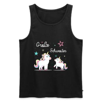 Große Schwester, Süsse Elefanten Geschwister - Männer Premium Bio Tank Top - Schwarz - Vorne - Michal (187cm)