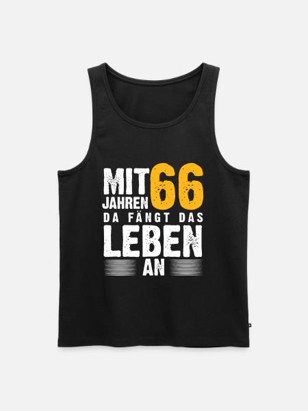 Mit 66 Jahren da fängt das Leben an. Geschenk 66. - Männer Premium Bio Tank Top - Schwarz