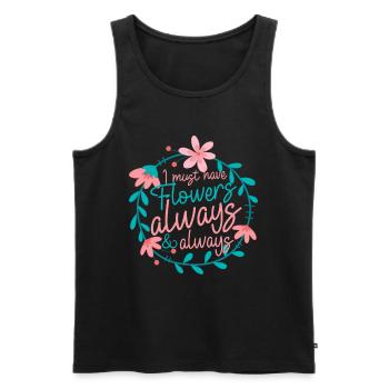 Fleuriste fleuriste fleuriste floristique proverbe - Débardeur bio Premium Homme - noir - Devant - Michal (187cm)