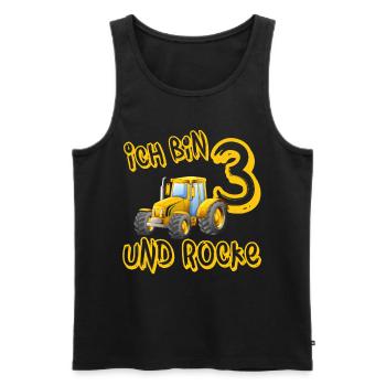 ich bin 3 und rocke mit Traktor,3. Geburtstag Kids - Männer Premium Bio Tank Top - Schwarz - Vorne - AI Model Male 178 light (178cm)