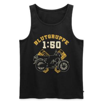Blutgruppe 1:50 S51,Benzin,Ostalgie, Simson DDR - Männer Premium Bio Tank Top - Schwarz - Vorne - Michal (187cm)