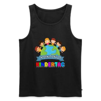 International Kindertag Kinder Kind Welt Frieden - Männer Premium Bio Tank Top - Schwarz - Vorne - Michal (187cm)