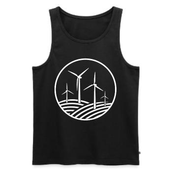 Éolienne Retro Style , Énergie verte - Débardeur bio Premium Homme - noir - Devant - Michal (187cm)