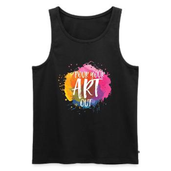 Art Artist Couleur Art Painter Peinture Peinture Peinture - Débardeur bio Premium Homme - noir - Devant - Michal (187cm)