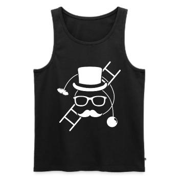Chimney sweeper with sootbomb and ladder - Men's Premium Organic Tank Top - black - Front - AI Model Male 178 light (178cm)