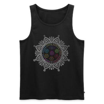 7 Chakren , Körper und Aura in Balance , Yoga - Männer Premium Bio Tank Top - Schwarz - Vorne - AI Model Male 178 light (178cm)