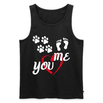 toi et moi, pattes de chien, empreinte de l'amour des animaux - Débardeur bio Premium Homme - noir - Devant - AI Model Male 178 light (178cm)