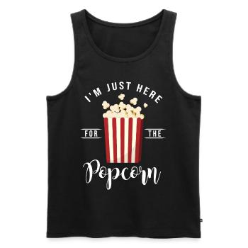 Je suis juste ici pour le pop-corn, juste pour le pop-corn - Débardeur bio Premium Homme - noir - Devant - Michal (187cm)