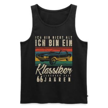 Ich bin nicht alt, ich bin ein Klassiker 66 Jahre - Männer Premium Bio Tank Top - Schwarz - Vorne - AI Model Male 178 light (178cm)
