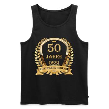 50 Geburtstag , 50 Jahre Ossi, DDR Legende - Männer Premium Bio Tank Top - Schwarz - Vorne - AI Model Male 178 light (178cm)