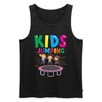 Jumping Kinder Trampolin Kids Jumpen Fitness - Männer Premium Bio Tank Top - Schwarz - Vorne - Michal (187cm)