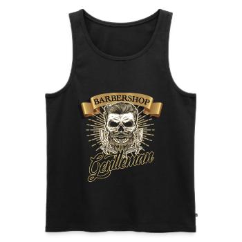Barbershop Barber Barber Hairdressing Gentleman Salon - Men's Premium Organic Tank Top - black - Front - Michal (187cm)