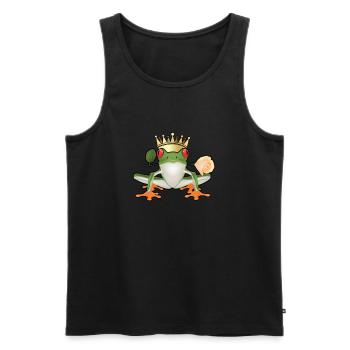 Süßer Froschkönig - Prinz Frosch Comic - Débardeur bio Premium Homme - noir - Devant - Michal (187cm)