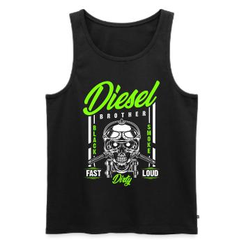 Diesel power brother, fast loud dirty biker - Men's Premium Organic Tank Top - black - Front - AI Model Male 178 light (178cm)