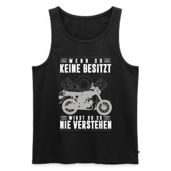Simson DDR Moped S51 wenn du keine Besitzt, - Männer Premium Bio Tank Top - Schwarz - Vorne - AI Model Male 178 light (178cm)
