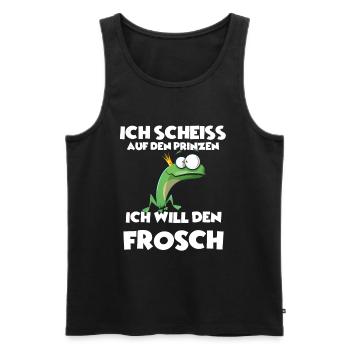 Ich scheiss auf den Prinzen, Ich will den Frosch! - Männer Premium Bio Tank Top - Schwarz - Vorne - Michal (187cm)