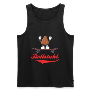 Rollstuhl Skateboard - Männer Premium Bio Tank Top - Schwarz - Vorne - AI Model Male 178 light (178cm)