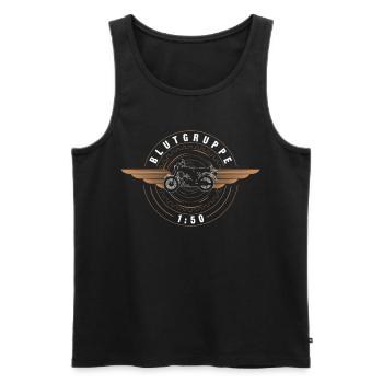 Blood type 1:50 petrol piston moped Simson East - Men's Premium Organic Tank Top - black - Front - AI Model Male 178 light (178cm)