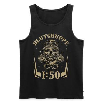 Blood group 1:50 Ostalgie moped motorcycle DDR Simmi - Men's Premium Organic Tank Top - black - Front - AI Model Male 178 light (178cm)