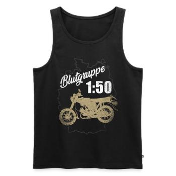Blood type 1:50 petrol piston moped Simson East - Men's Premium Organic Tank Top - black - Front - AI Model Male 178 light (178cm)