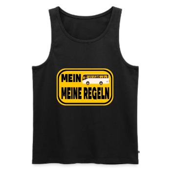 Mein Bus meine Regeln - Männer Premium Bio Tank Top - Schwarz - Vorne - Michal (187cm)