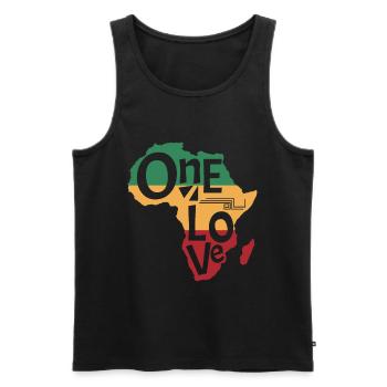 One love Reggae Musik Afrika Rasta Reggaemusik - Männer Premium Bio Tank Top - Schwarz - Vorne - Michal (187cm)