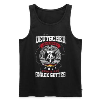 Deutscher durch Geburt,Ossi durch die Gnade Gottes - Männer Premium Bio Tank Top - Schwarz - Vorne - Michal (187cm)