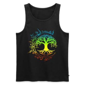 Lebensbaum , Chakras für spirituelles Yoga, Buddha - Männer Premium Bio Tank Top - Schwarz - Vorne - AI Model Male 178 light (178cm)