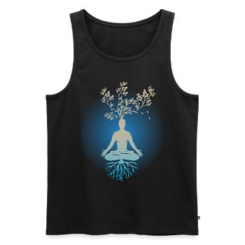 Lebensbaum , Chakras für spirituelles Yoga, Buddha - Männer Premium Bio Tank Top - Schwarz - Vorne - AI Model Male 178 light (178cm)