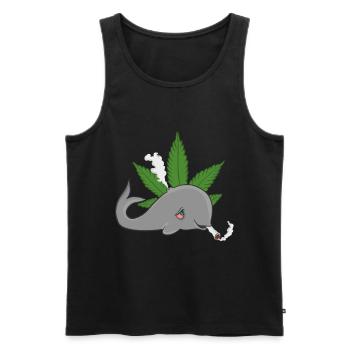 Whale pot whale smoking cannabis marijuana grass stoner - Men's Premium Organic Tank Top - black - Front - AI Model Male 178 light (178cm)