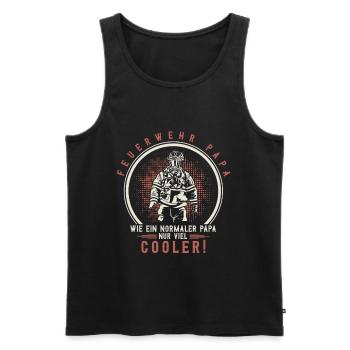 Feuerwehr Papa Wie ein normaler Papa nur viel cool - Männer Premium Bio Tank Top - Schwarz - Vorne - Michal (187cm)